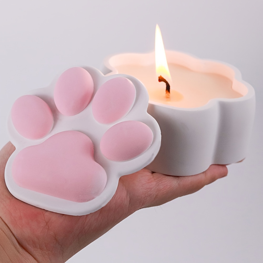 Candle Making Jars - Kedi Pençesi Saklama Kutusu Silikon Kalıp