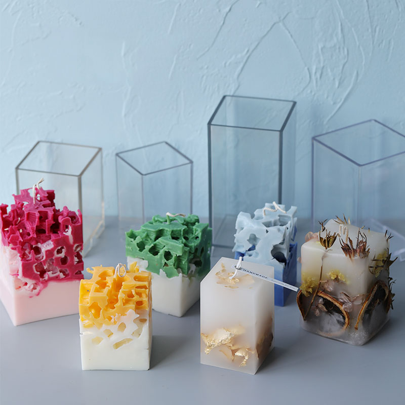Candle Making Kit Diy - 3D Kare Dikdörtgen Sütun Mum Kalıp