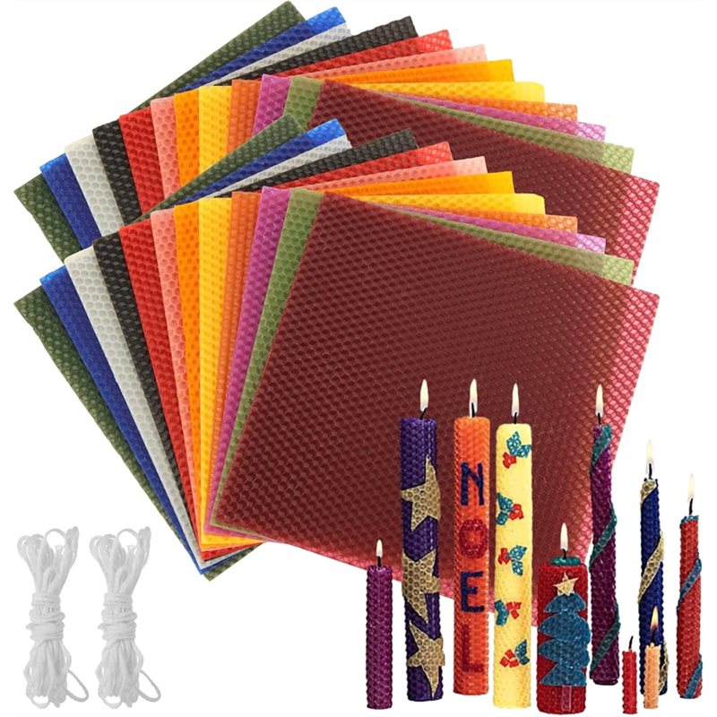 Candle Making Kit Beeswax - Mum Yapımı için 24 Adet 8x8