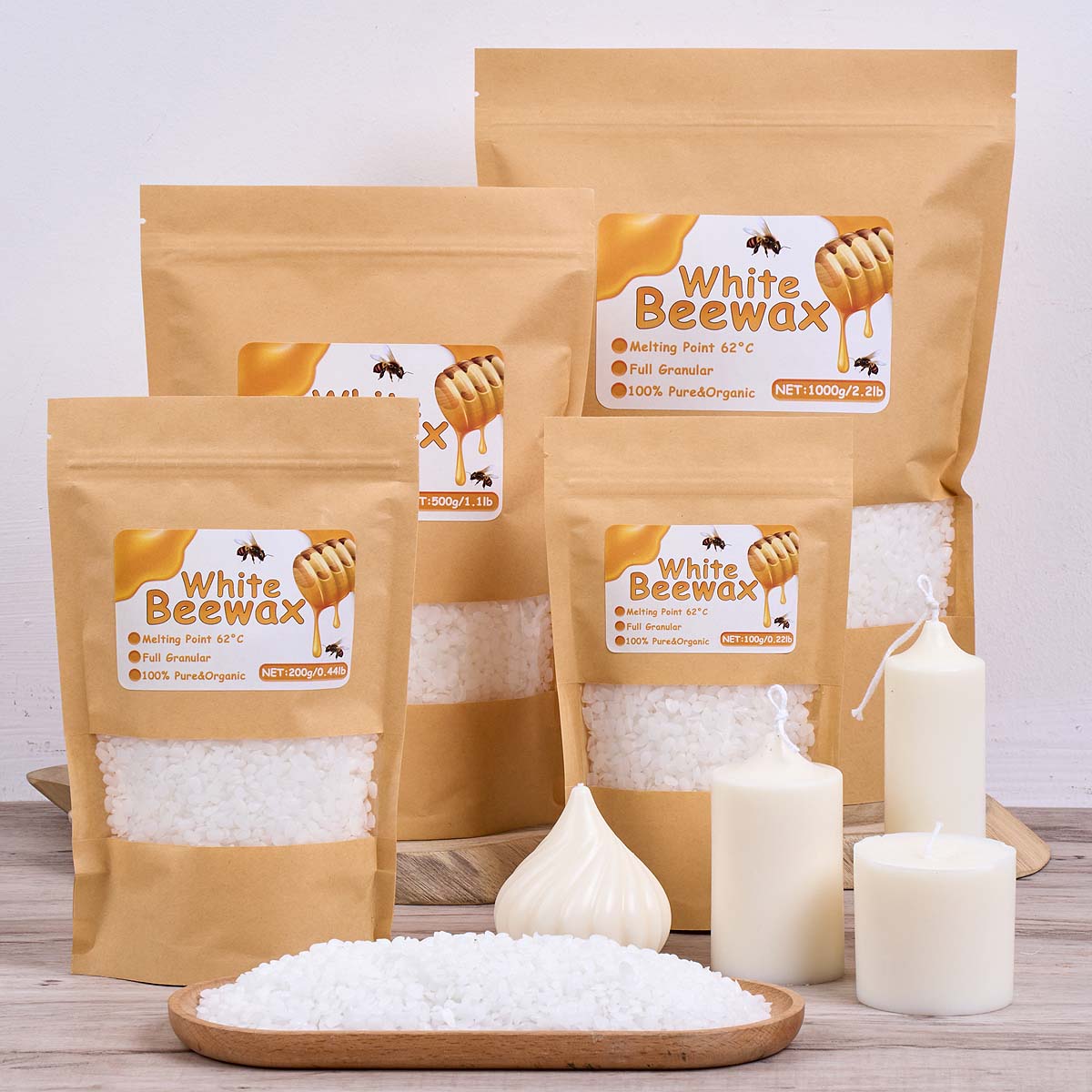 1000g Beyaz Balmumu DIY Mum Ya - Candle Making Kit Beeswax incelemesi ve fiyatı